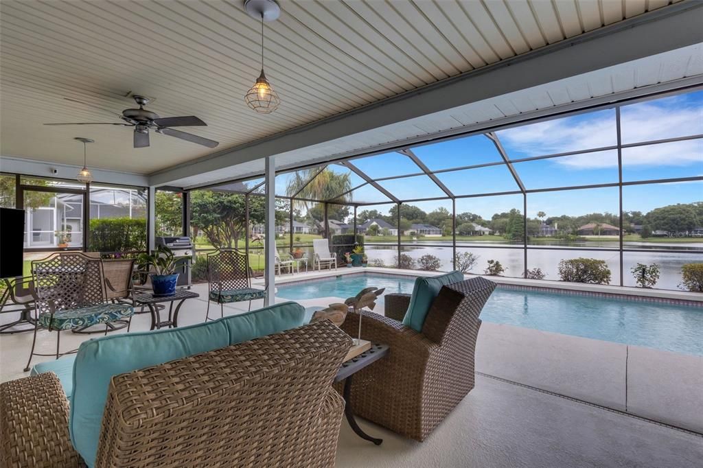 The covered lanai, is perfect for entertaining.