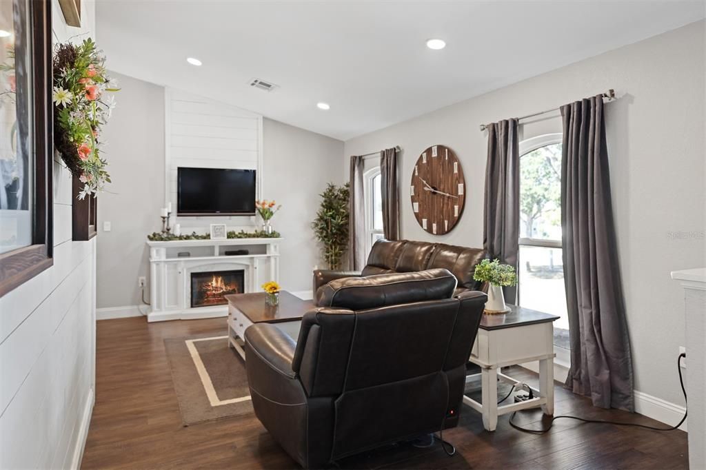 Living Room with Electric Fireplace