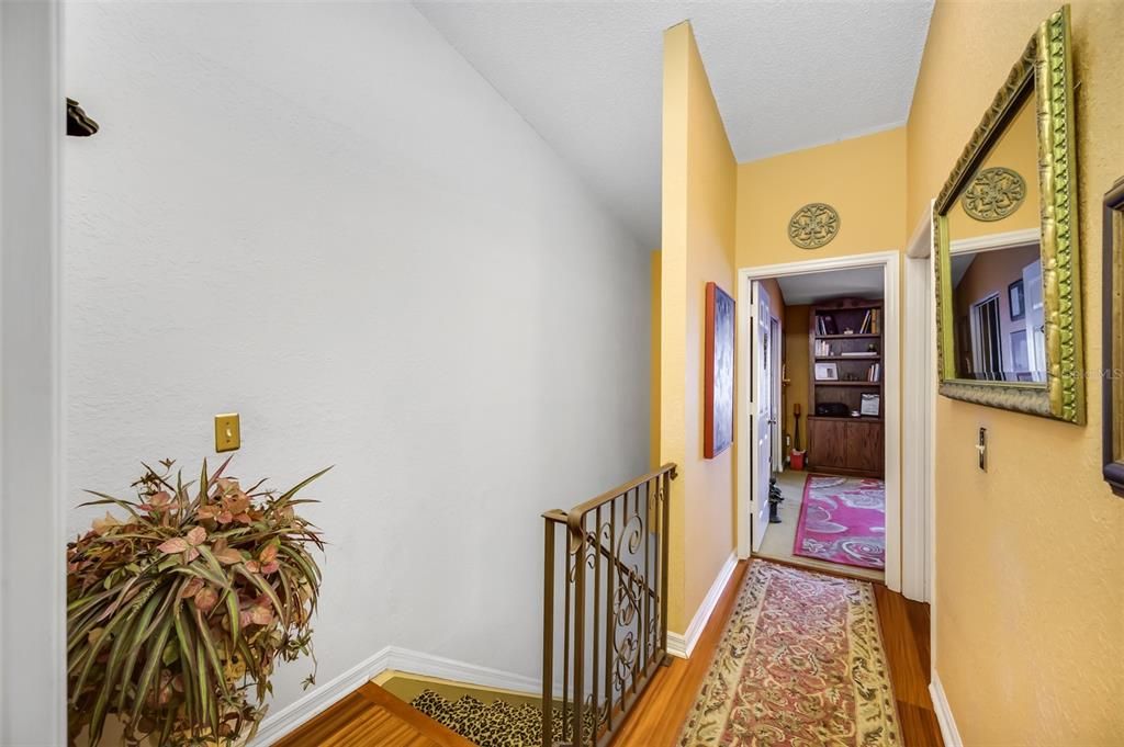 Up the stairs to the bedrooms and laundry area