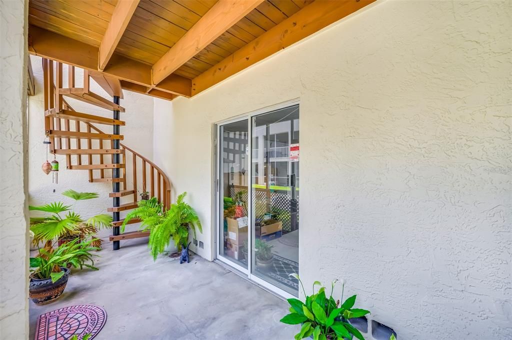 Main floor- Garage access, screened in patio