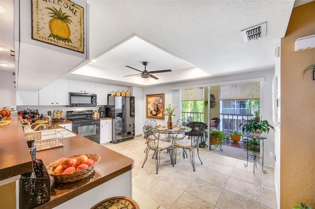 Big open kitchen. It flows into the screened in porch