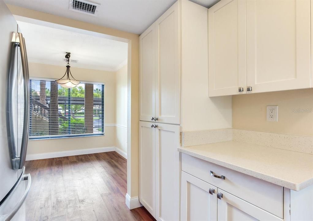 Additional cabinets and counter space