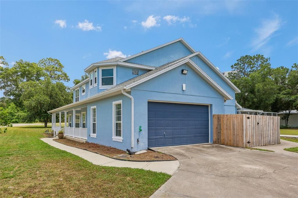 Side garage and plenty of parking space