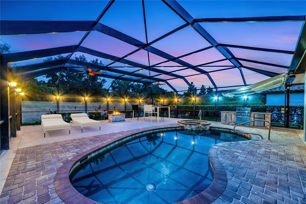 Virtually Staged Pool, Spa, Fire Pit, Kitchen
