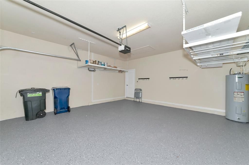 Two Car Garage with Newly Resurfaced Floor