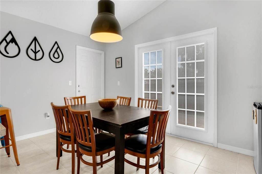 Dining Room with easy access to the yard; great for entertaining!