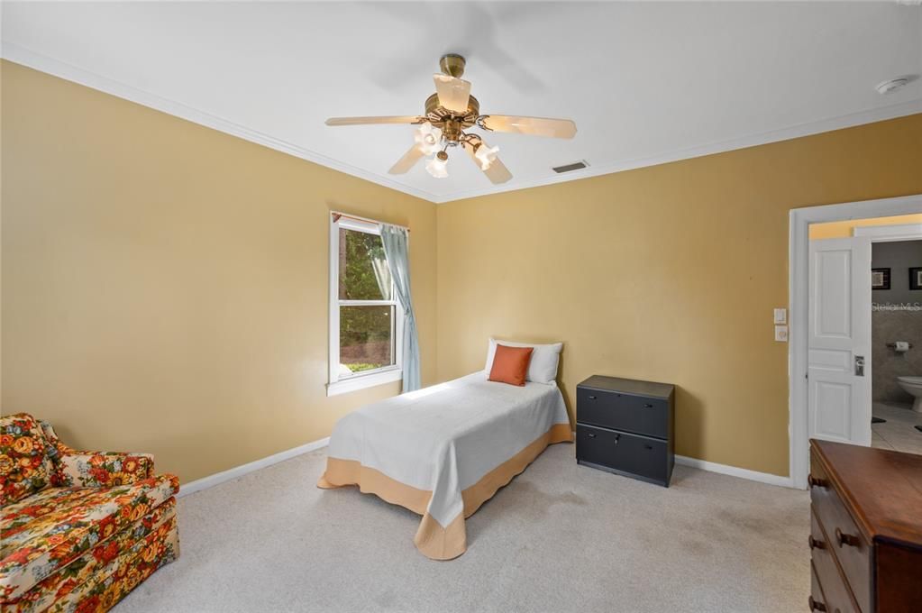 All the bedrooms are carpeted, but I am told there is solid wood flooring underneath. Just what you could expect from a mid-century, well crafted home.