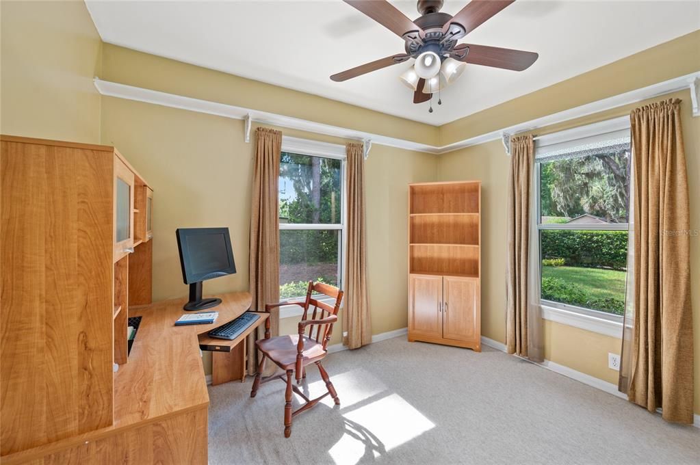 The 3rd bedroom, as per property appraisers, is a good size but has no closet. It could be a nursery, office or den and there's room to do a built-in closet, if so desire.