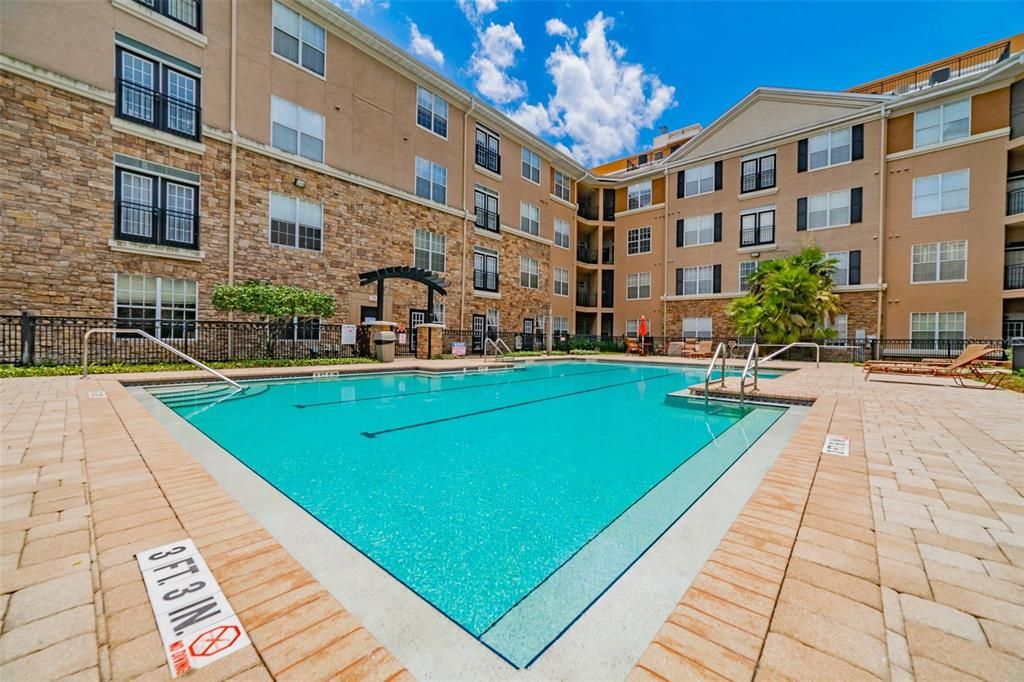 Pool with outdoor shower