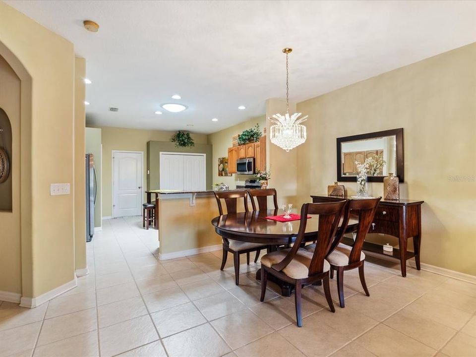 Dining room and kitchen