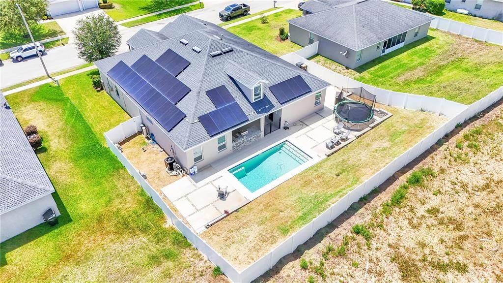 Completely fenced for your privacy and look at those solar panels.