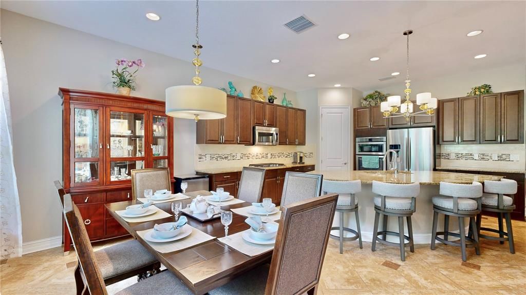 Dining space off of the kitchen