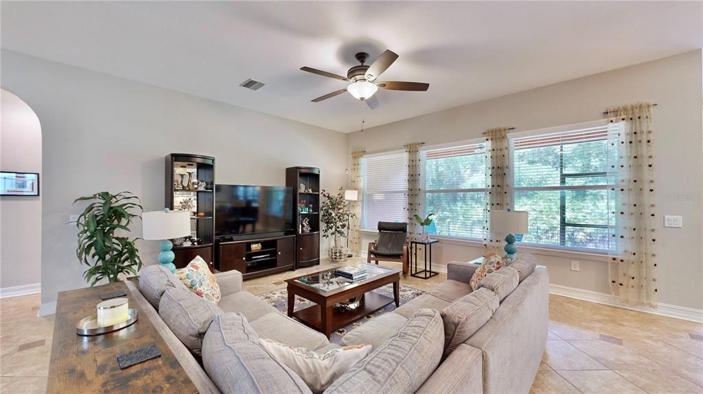 Laundry room with custom cabinets and plenty of counterspace