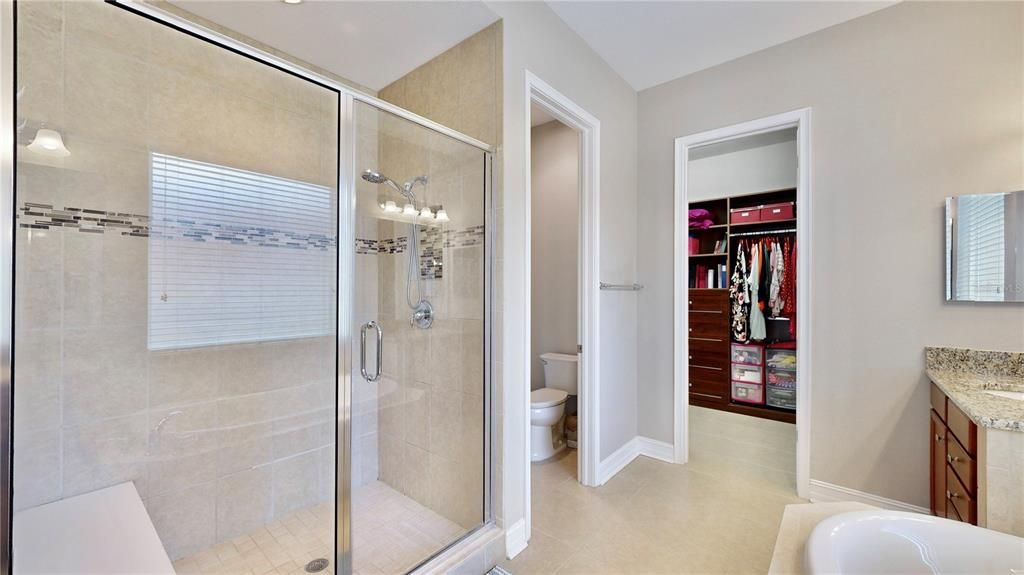 Spacious primary shower