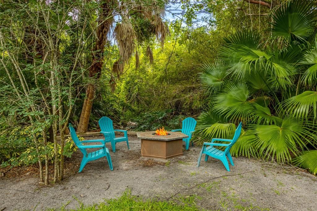 Fire pit looking into your very own nature preserve