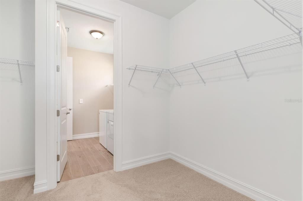 Walk in Closet in Master, with walk thru to Laundry