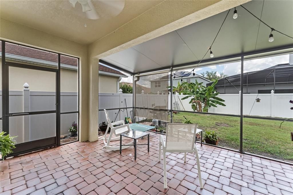 Screened-In Covered Patio with pavers