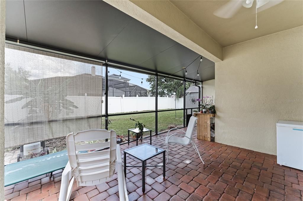 Screened-In Covered Patio with pavers