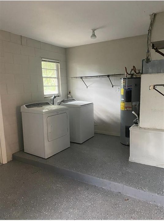 washer and dryer in garage