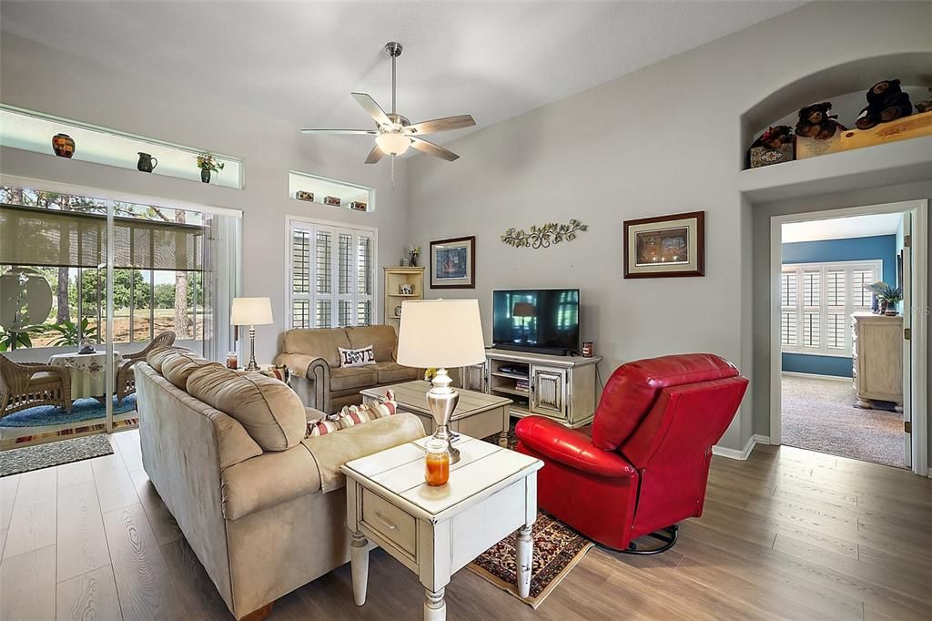 Living Room with views of the golf course.