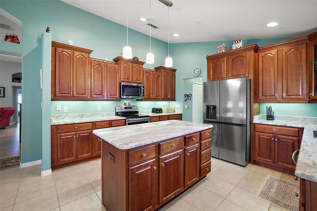 Tile floors and very clean.