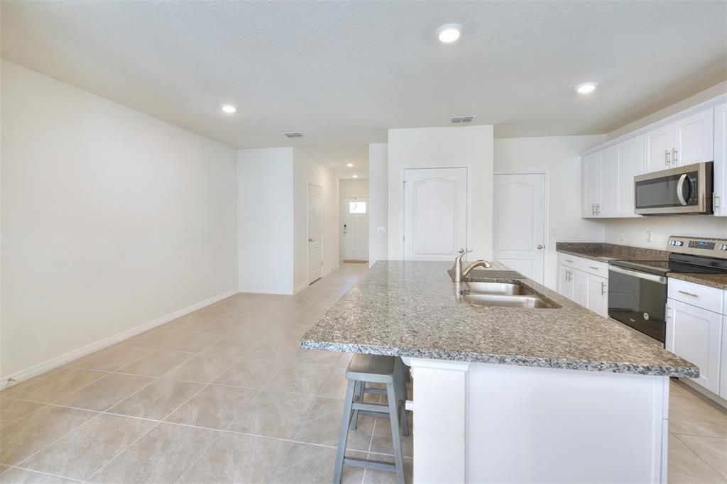 Dining room and kitchen