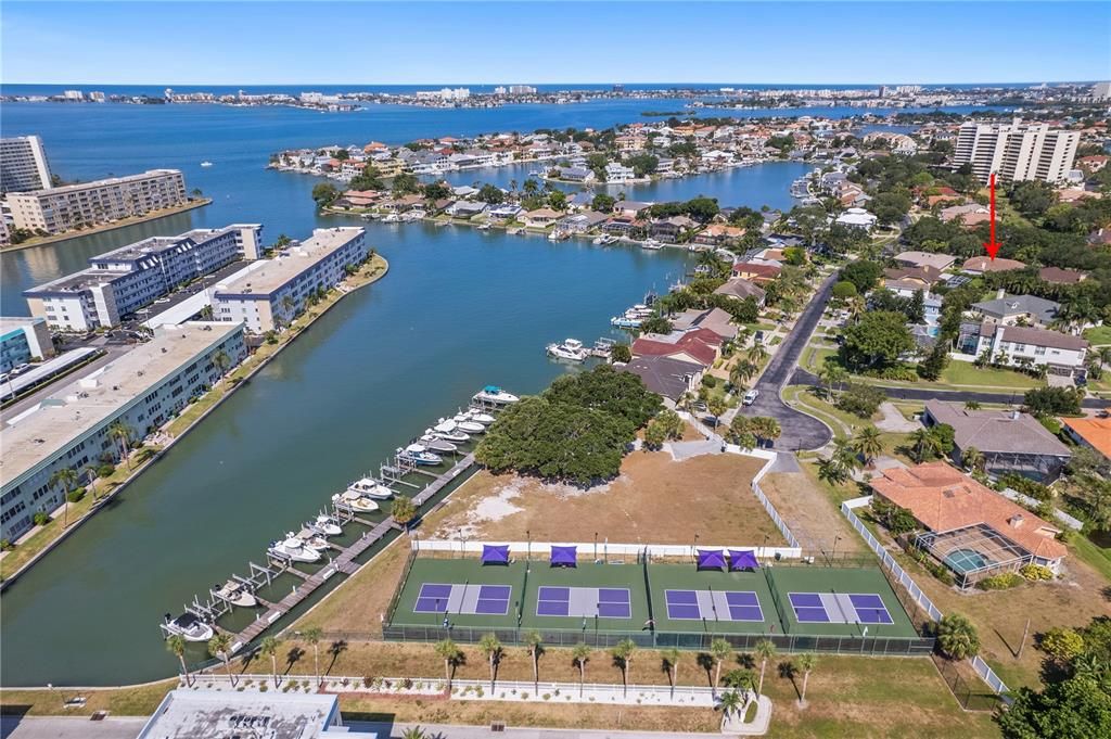 The Clubhouse, marina, pool, tennis courts at PYCC