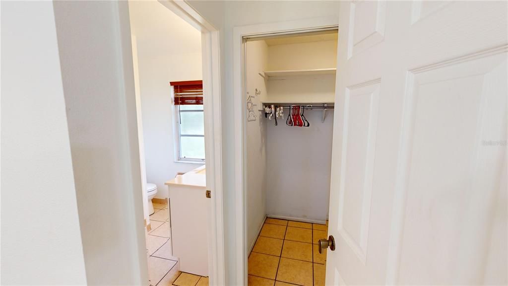 Primary bedroom bath and walk-in closet