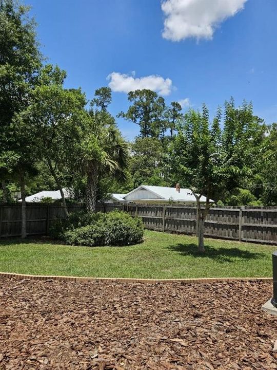 backyard from garage entryway