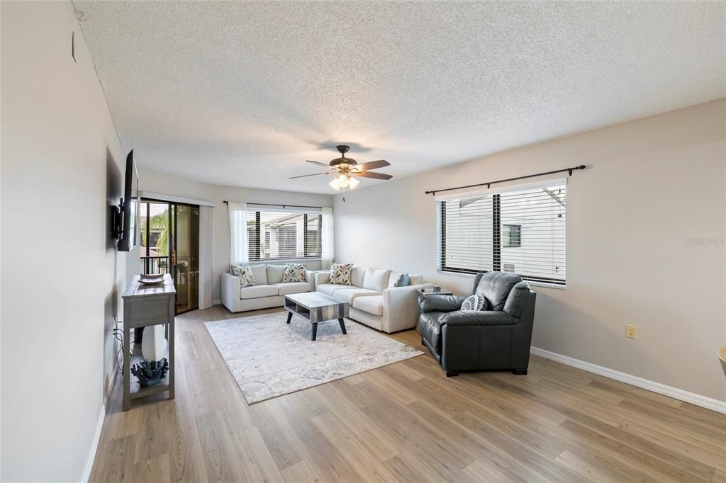 Living Room with Sliding Glass Doors to the lanai