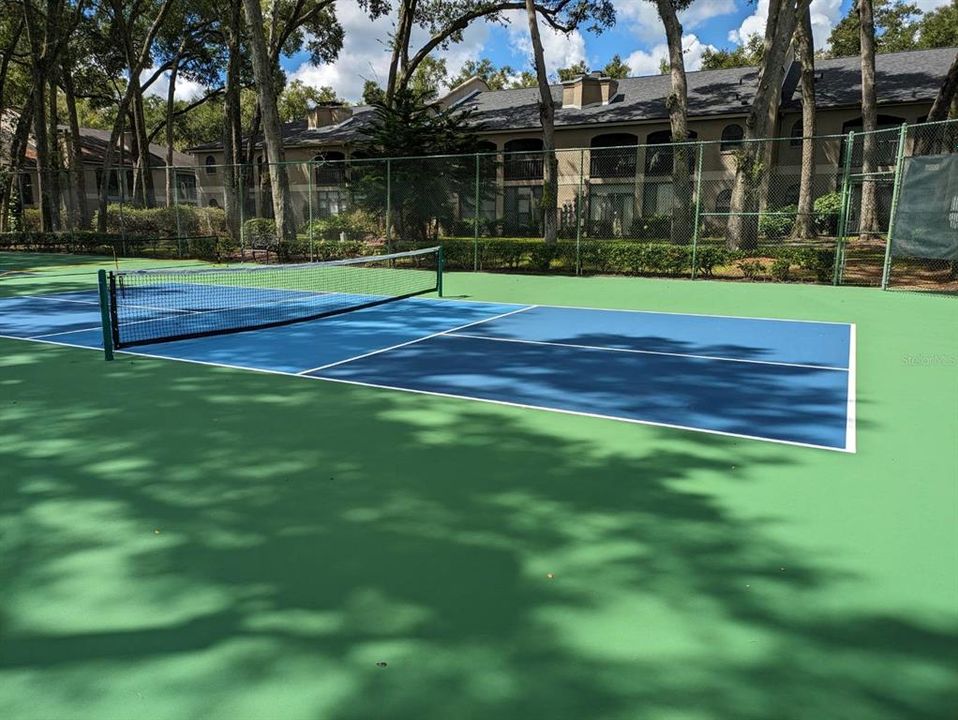 Two lighted Pickleball Courts & One Tennis Court