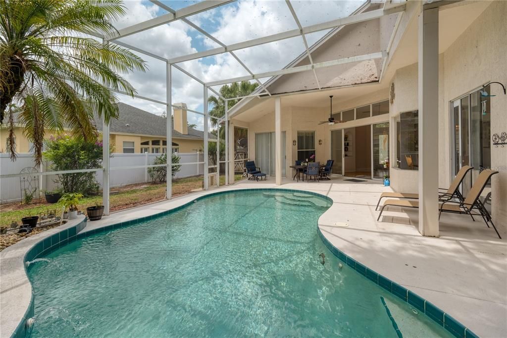 Screened in pool with covered lanai