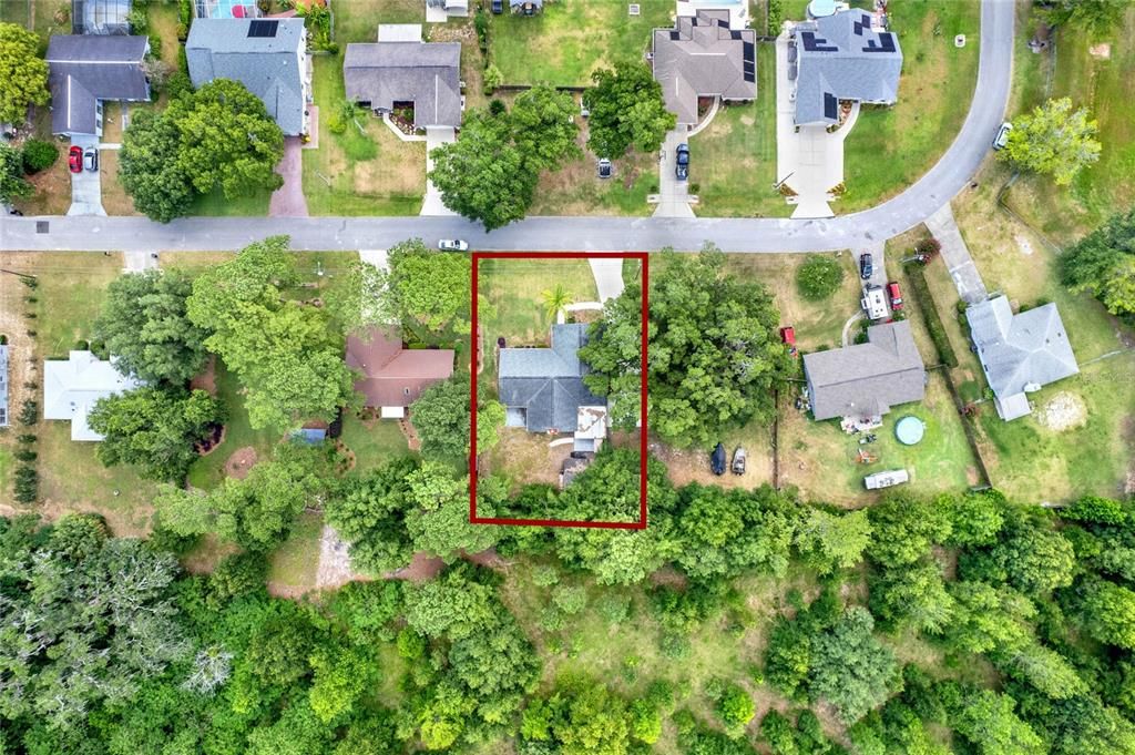 Aerial showing Lot 9 with house