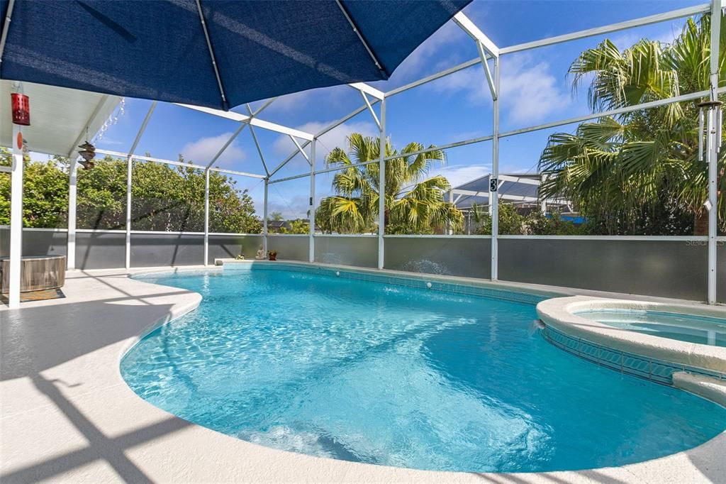 Pool with spa and cage