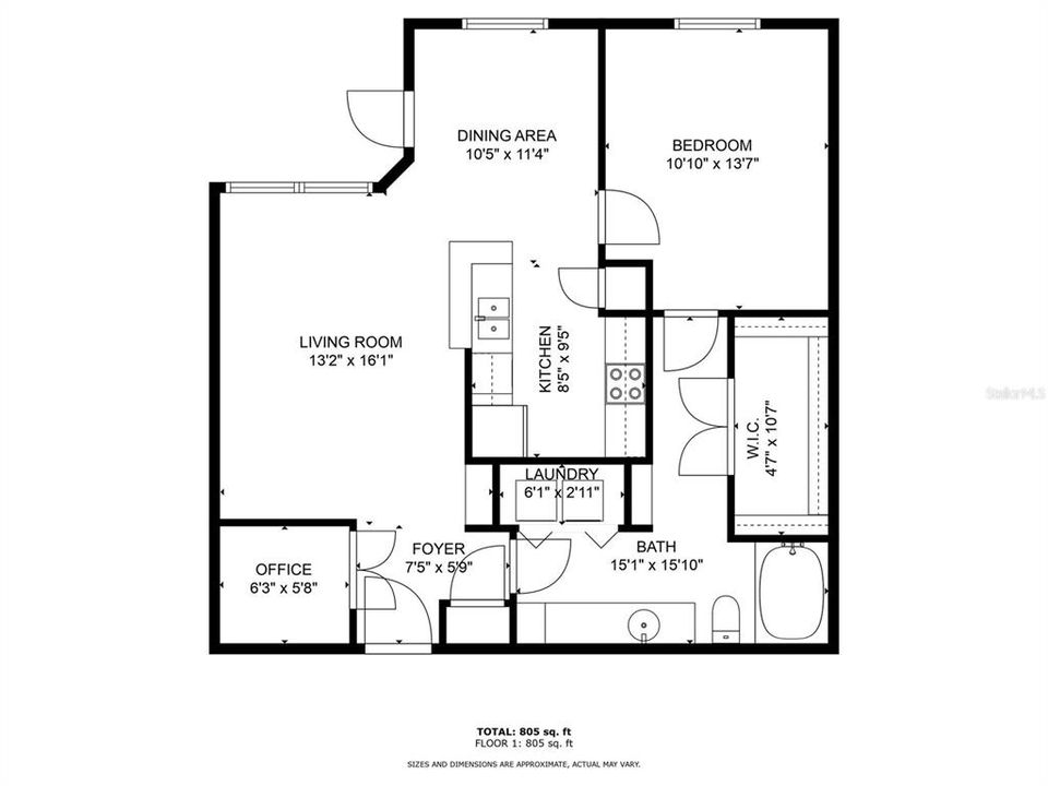 Active With Contract: $1,700 (1 beds, 1 baths, 867 Square Feet)