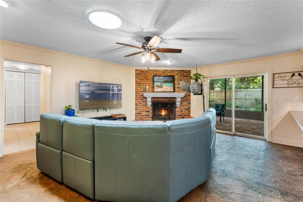 Another Family Room View with Sliding Doors to Large Screened Porch