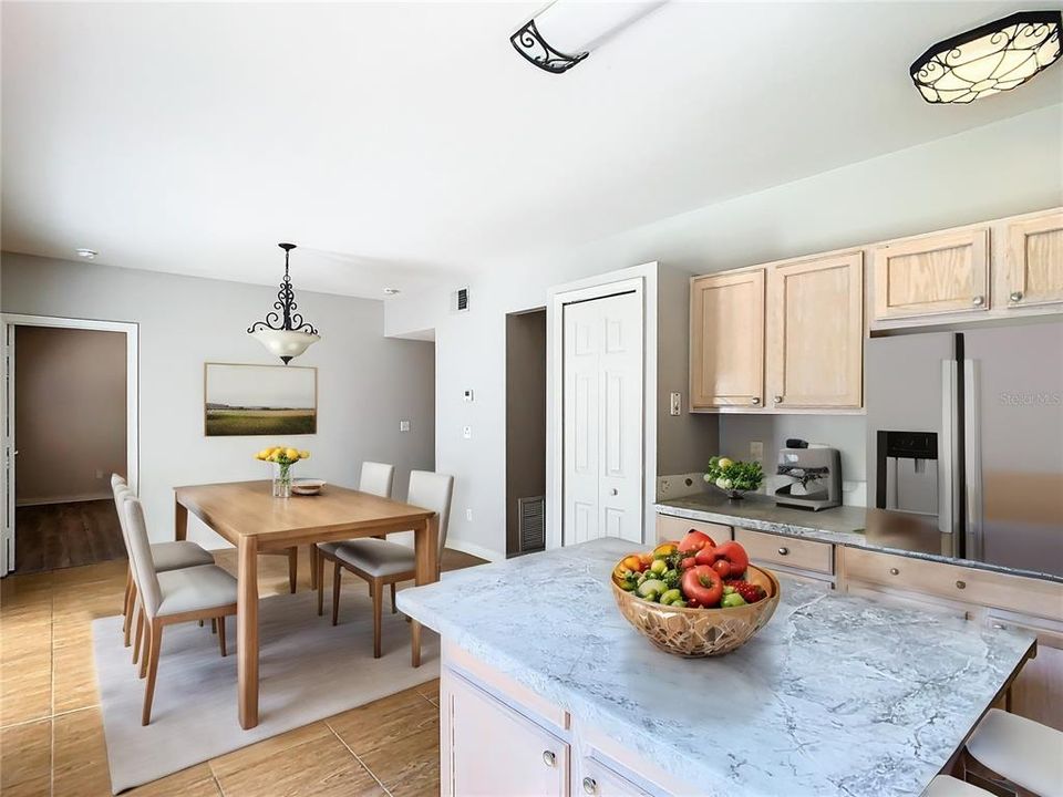 kitchen breakfast area staged