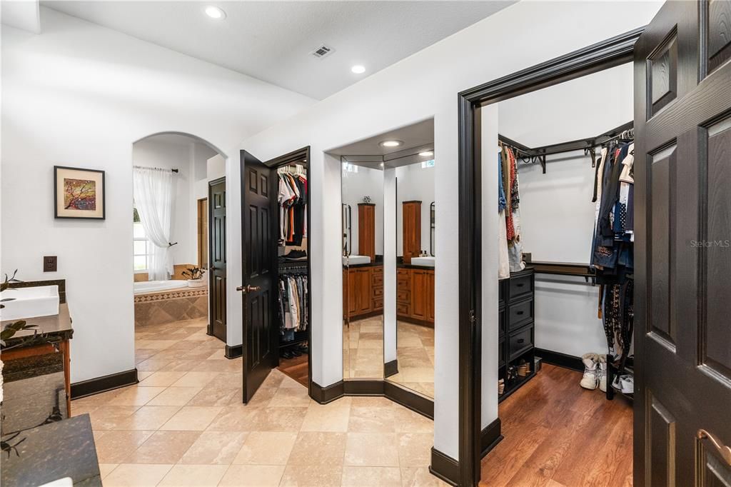 Walk-in closets Primary bedroom.