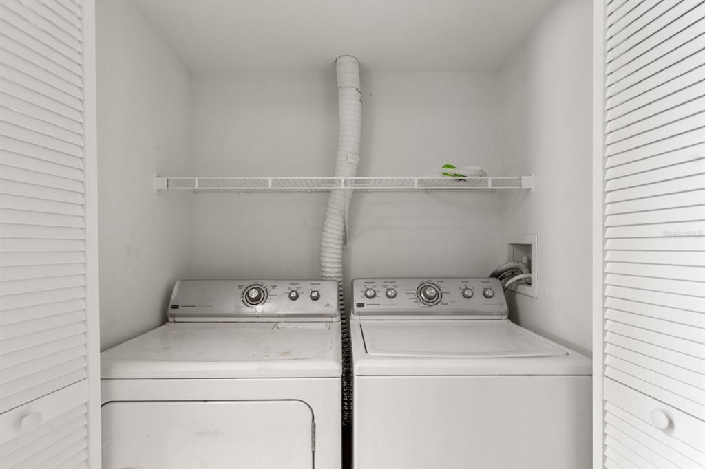 Laundry closet in kitchen