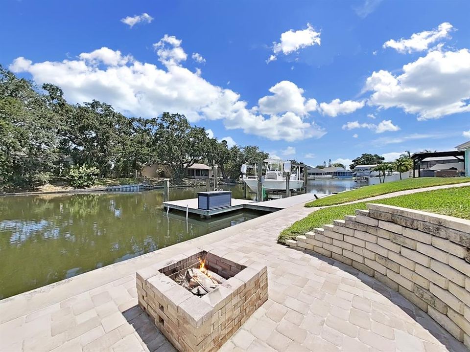 Views of the saltwater canal from you waterside fire pit.