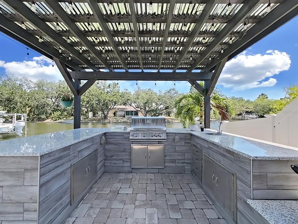 Outdoor Kitchen- great for a summer cookout after a day on the water!