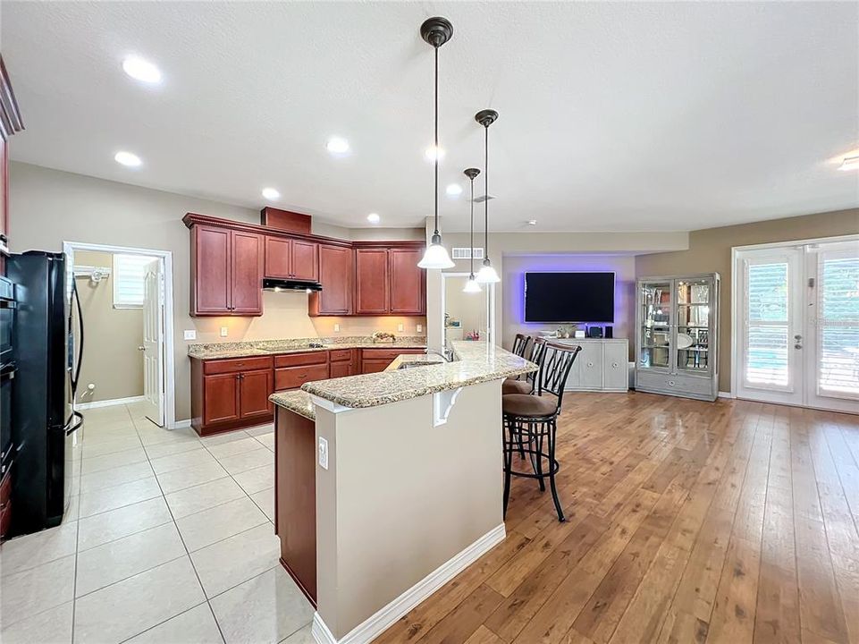 Kitchen with large island and breakfast bar