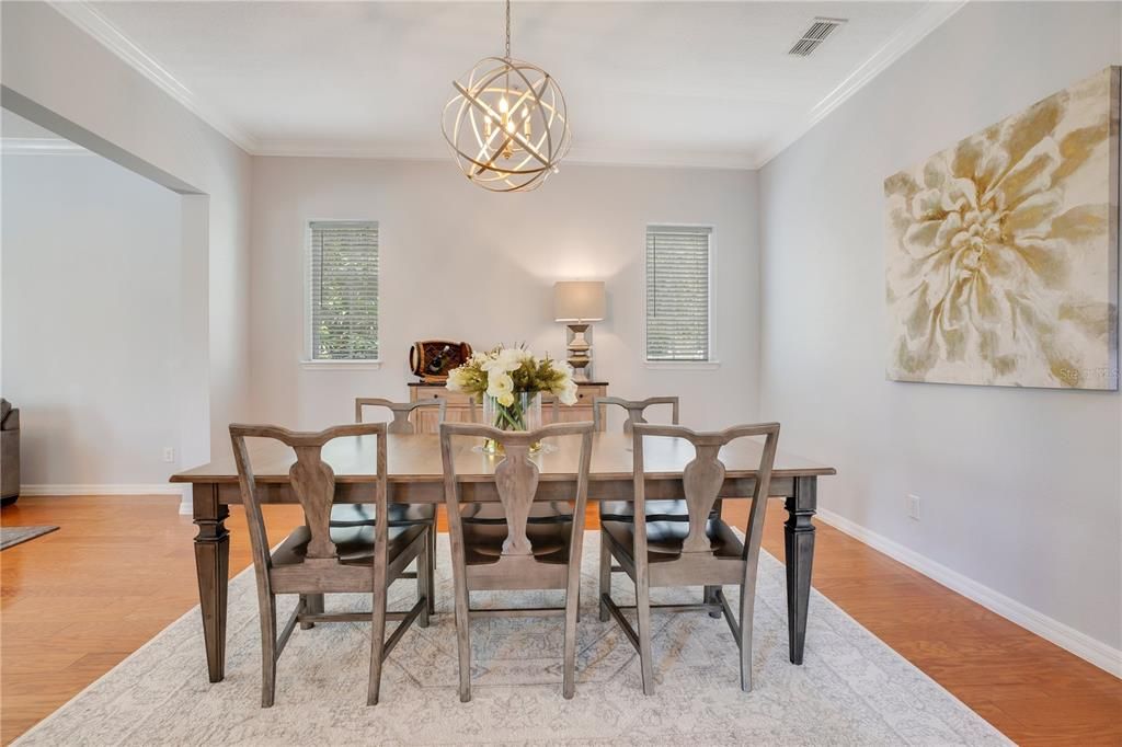 Large dining room for holiday gatherings and entertaining