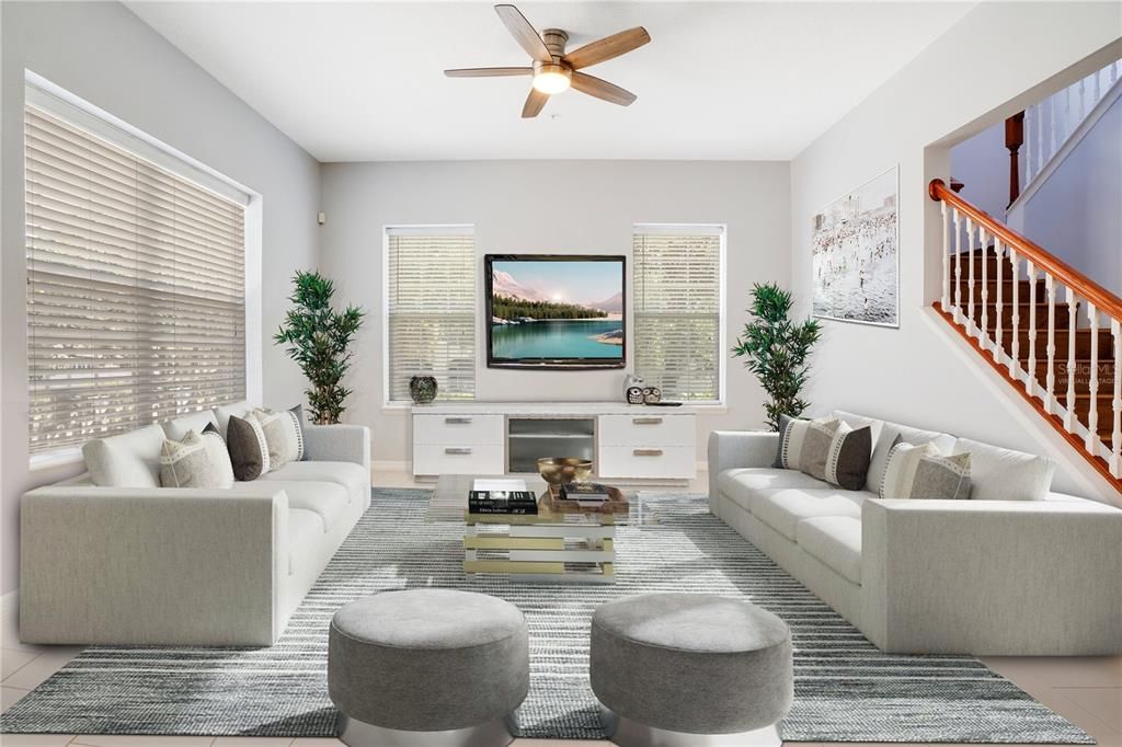 Virtually Staged-Family Room