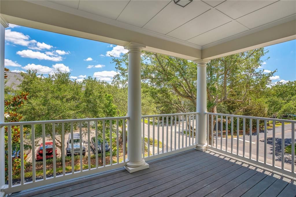 Second story porch for the morning coffee or evening beverages