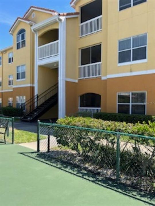 View of your end unit overlooking tennis and pool