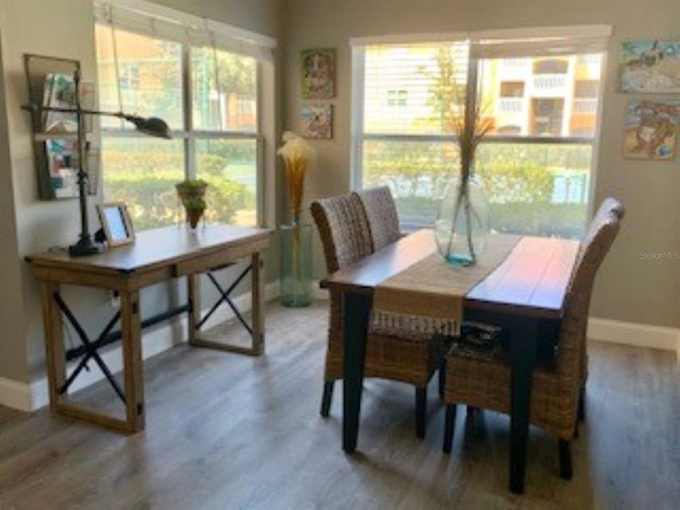 Dining room overlooking tennis court