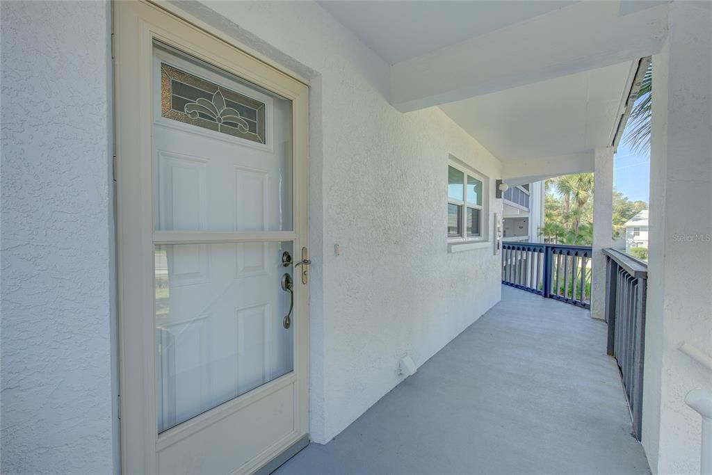 Front door by staircase