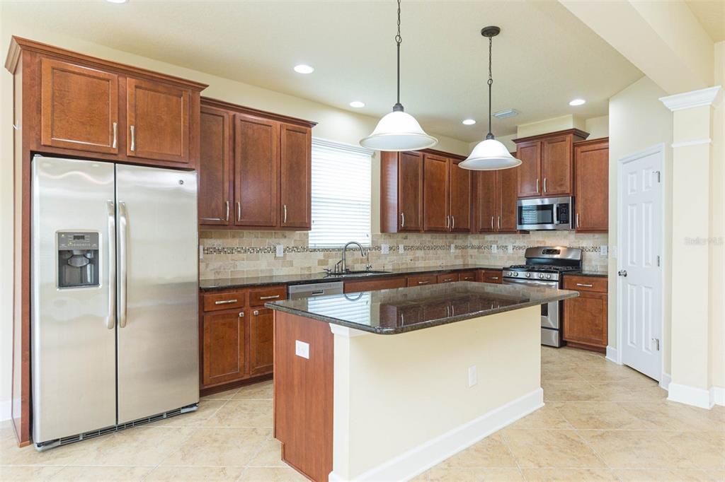 spacious kitchen with plenty of cabinets and closet pantry