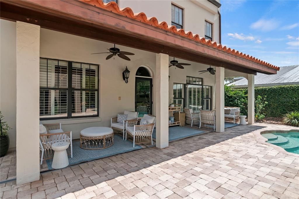 Beautiful covered patio and pool